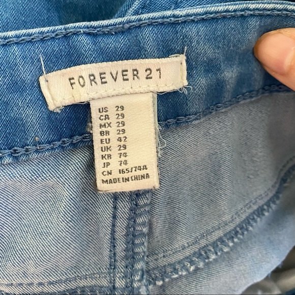 Forever 21 Denim Jeans Blue High Rise Light Wash Classic Skinny Size 29 Stretch - Picture 7 of 7